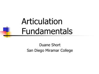Duane Short San Diego Miramar College
