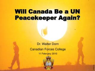 Will Canada Be a UN Peacekeeper Again?