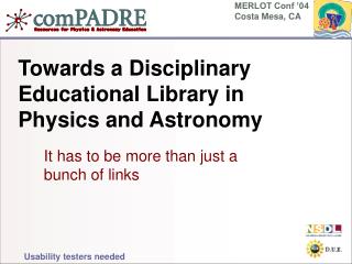 Towards a Disciplinary Educational Library in Physics and Astronomy