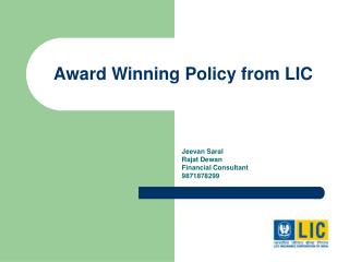 Award Winning Policy from LIC