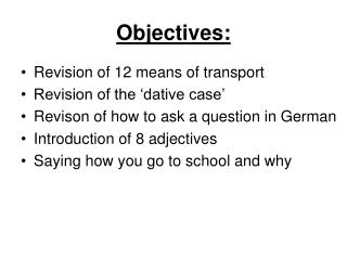 Objectives: