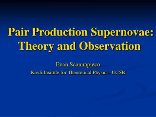 Pair Production Supernovae: Theory and Observation