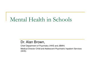 Mental Health in Schools