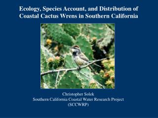 Ecology, Species Account, and Distribution of Coastal Cactus Wrens in Southern California