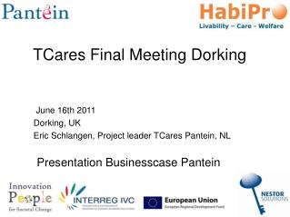 June 16th 2011 Dorking, UK Eric Schlangen, Project leader TCares Pantein, NL