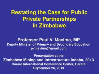 Restating the Case for Public Private Partnerships in Zimbabwe