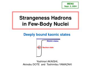 Strangeness Hadrons in Few-Body Nuclei
