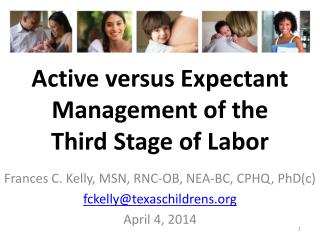 Active versus Expectant Management of the Third Stage of Labor