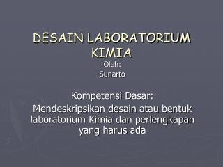 DESAIN LABORATORIUM KIMIA