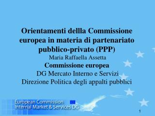 Orientamenti dellla Commissione europea in materia di PPP