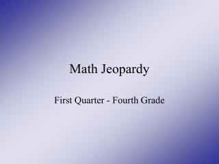 Math Jeopardy