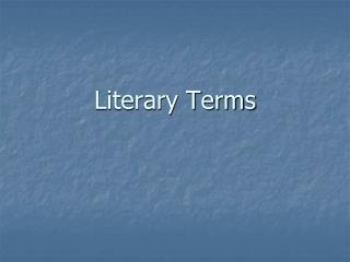 Literary Terms