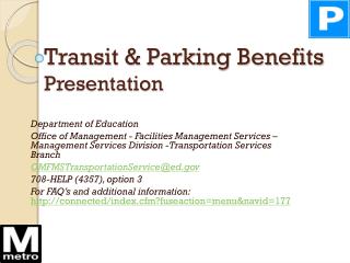 Transit &amp; Parking Benefits Presentation