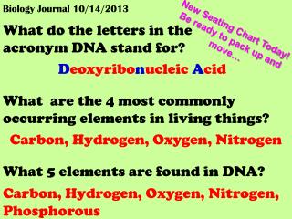 Biology Journal 10/14/2013