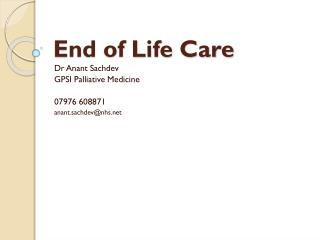 End of Life Care