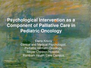 Psychological Intervention as a Component of Palliative Care in Pediatric Oncology