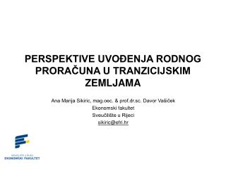 PERSPEKTIVE UVOĐENJA RODNOG PRORAČUNA U TRANZICIJSKIM ZEMLJAMA