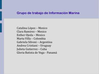 Grupo de trabajo de Información Marina
