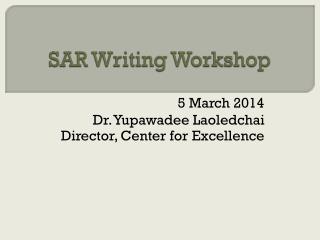 SAR Writing Workshop