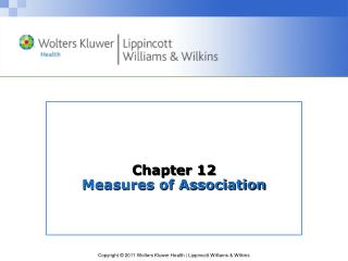 Chapter 12 Measures of Association