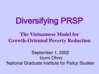 Diversifying PRSP