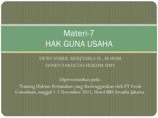 Materi-7 HAK GUNA USAHA