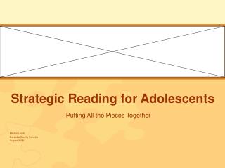 Strategic Reading for Adolescents