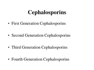 Cephalosporins