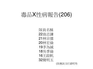 毒品 X 性病報告 (206)