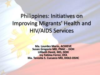 Philippines: Initiatives on Improving Migrants’ Health and HIV/AIDS Services
