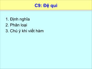 C9: Đệ qui