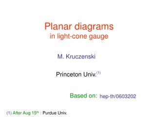 Planar diagrams in light-cone gauge
