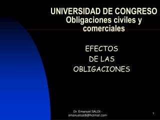 UNIVERSIDAD DE CONGRESO Obligaciones civiles y comerciales