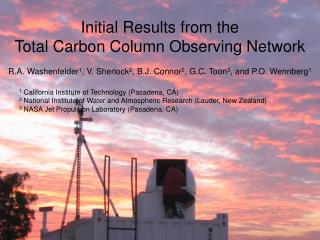 Initial Results from the Total Carbon Column Observing Network