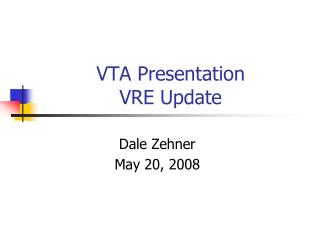 VTA Presentation VRE Update