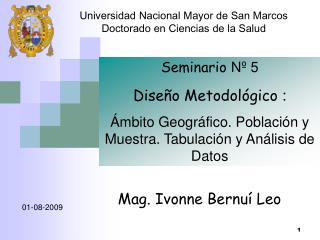 Universidad Nacional Mayor de San Marcos Doctorado en Ciencias de la Salud