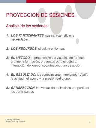 PROYECCIÓN DE SESIONES.