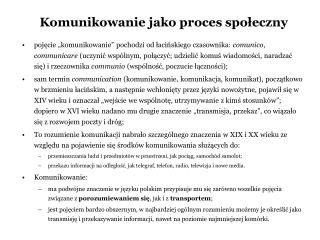 Komunikowanie jako proces społeczny