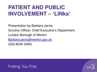 PATIENT AND PUBLIC INVOLVEMENT – ‘LINks’
