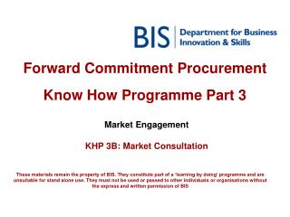 Forward Commitment Procurement Know How Programme Part 3