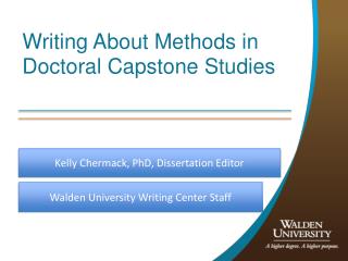 Writing About Methods in Doctoral Capstone Studies