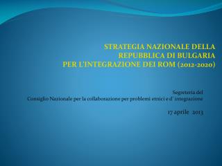 Segreteria del Consiglio Nazionale per la collaborazione per problemi etnici e d’ integrazione