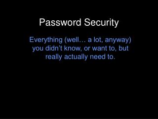 Password Security