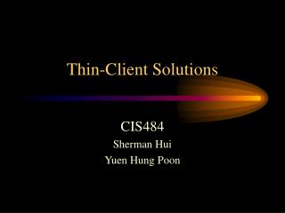 Thin-Client Solutions