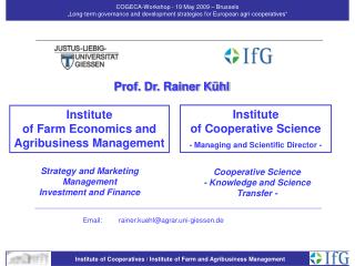 Institute of Farm Economics and Agribusiness Management