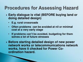 Procedures for Assessing Hazard