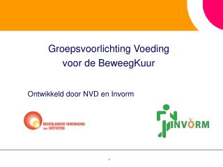 Groepsvoorlichting Voeding voor de BeweegKuur