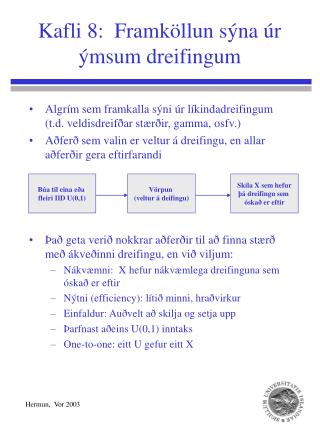 Kafli 8: Framköllun sýna úr ýmsum dreifingum