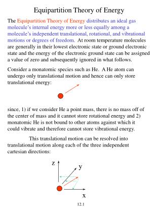 Equipartition Theory of Energy