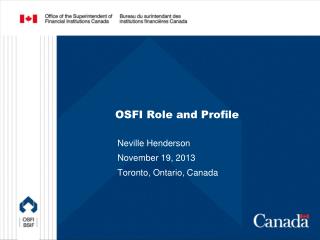 OSFI Role and Profile